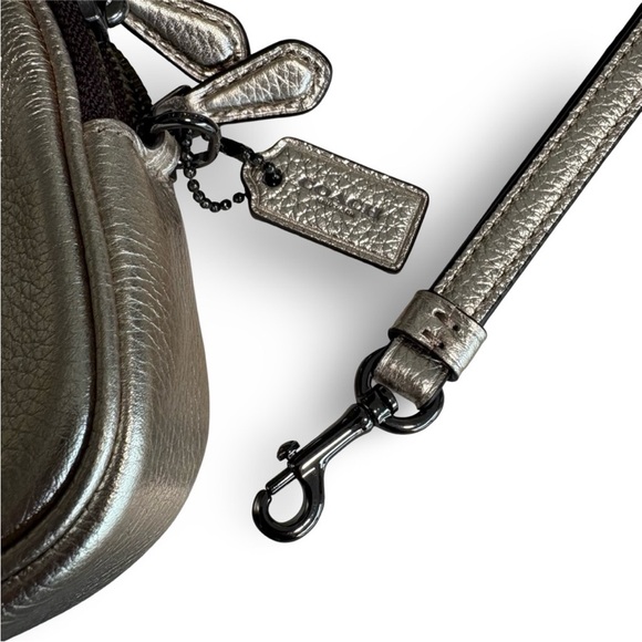 Coach Camera Bag Convertible Clutch Sadie Pebble Leather Cross Body Gold | 59952 - Picture 12 of 15